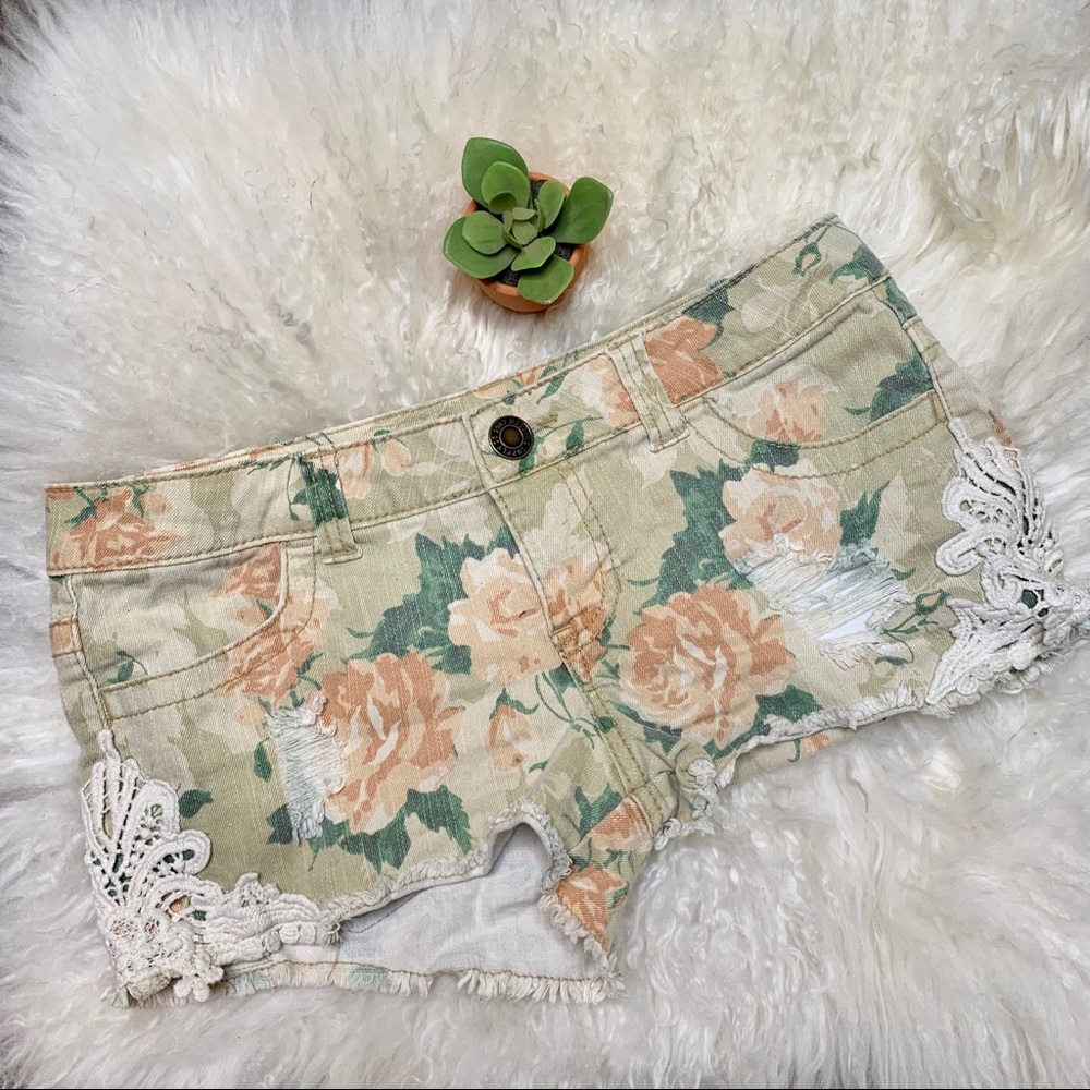 Mossimo Supply Co. Floral Lace Shorts